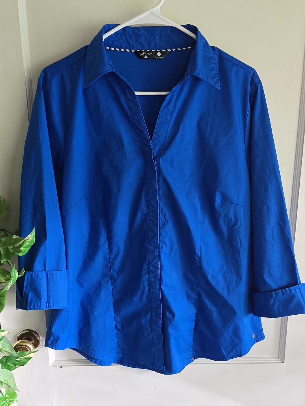 Lee Riders Royal Blue Button Down Shirt Size Large - Picture 2 of 9